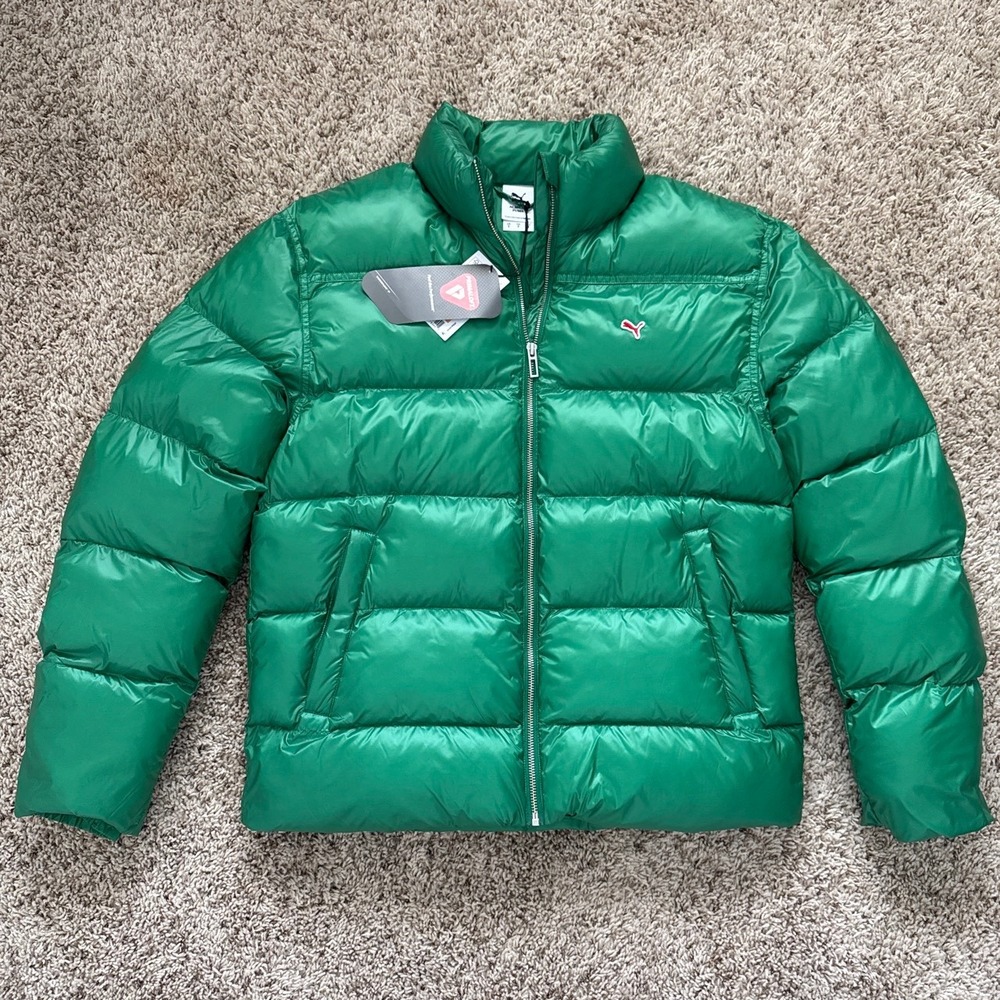 Puma AC Milan Solo Con Te PrimaLoft Puffer Jacket Green 536138-86 Mens Small NWT